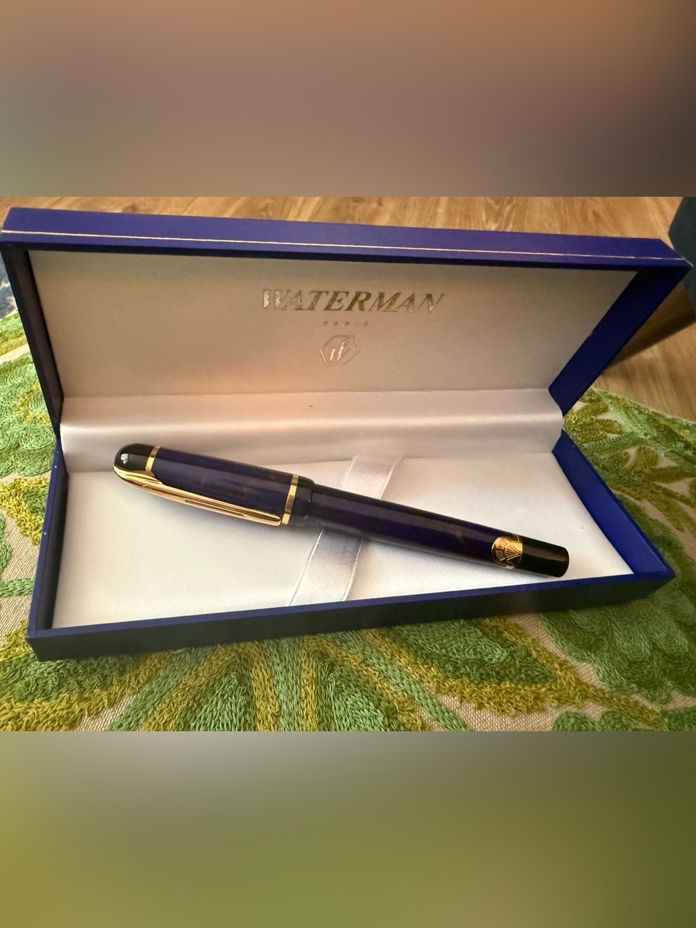 Waterman Phileas Blue Lacquer Fountain Pen with Gold Trim NWOT